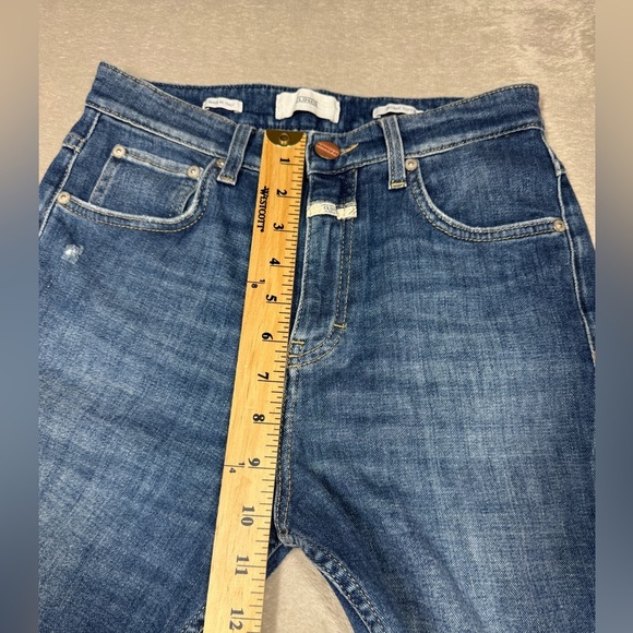 Closed Organic Cotton Blend Candiani Denim Straight Leg High Rise Blue Jeans 25 - Picture 8 of 16